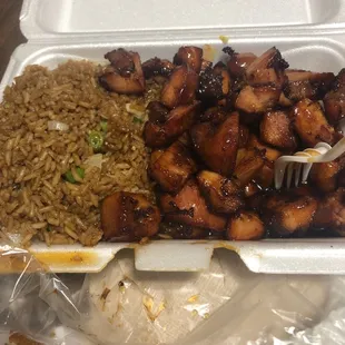 Bourbon chicken lunch special