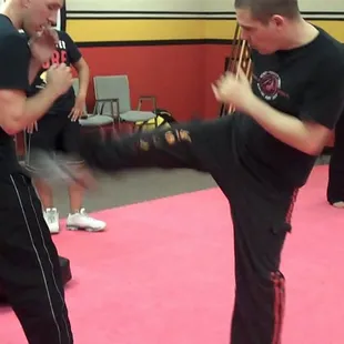 Sifu Bryan teaching Jeet Kune Do Hip Thrust Kick