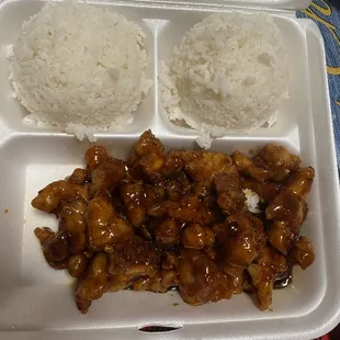 Generals chicken with Steamed rice