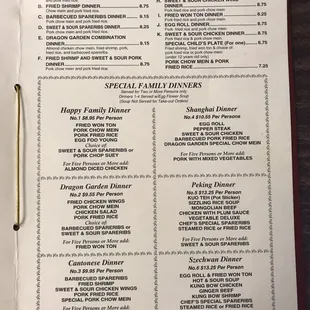 Updated menu as of 2017.
