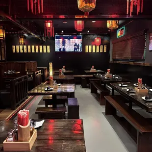 interior, sushi and sashimi
