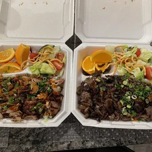 Chicken plate and Steak plate