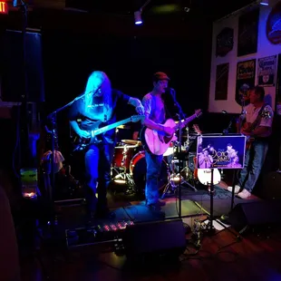 a band playing on stage