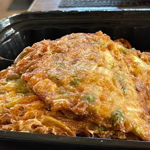 a close up of a dish of food