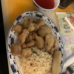Sweet and sour pork dinner