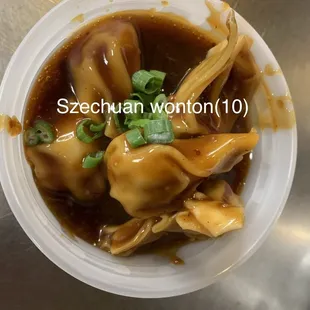a bowl of dumplings