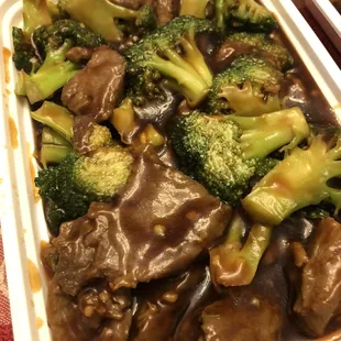 Beef and broccoli.  Old faithful.