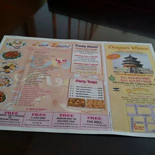 Lunch specials and address with phone number