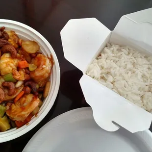 Take out containers. Love having the microwave one.