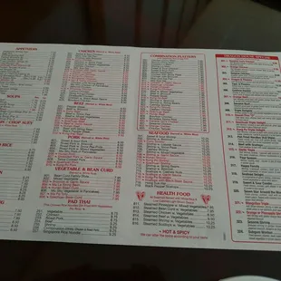 Full menu.