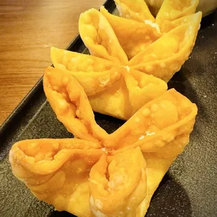 Crab Rangoon. Not enough crab, mostly cream cheese.