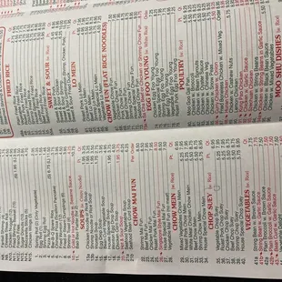 the menu
