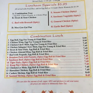 menu