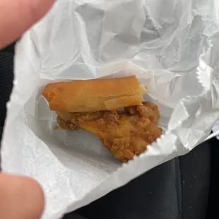 I ate the wonton while driving but yeah.