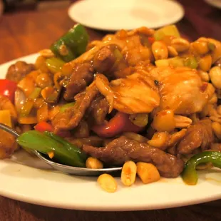 Kung Pao 3 ways (beef, chicken and shrimp)