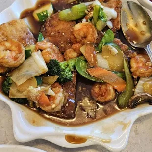 Shrimp egg foo yung.