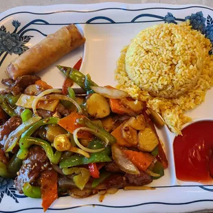 Spicey Beef with garlic sauce  lunch special. Perfectly spiced! The beef was so tender and had plenty of vegetables.