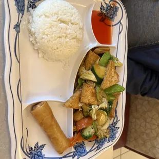 Tofu and veggie lunch special