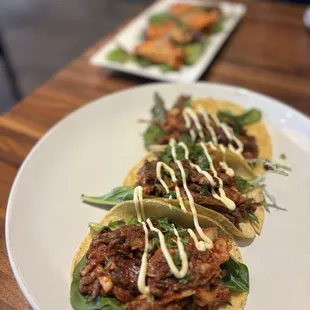 Kimchi BBQ Beef tacos