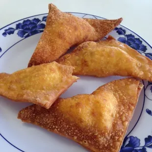 Crab Rangoon- one bite missing...
