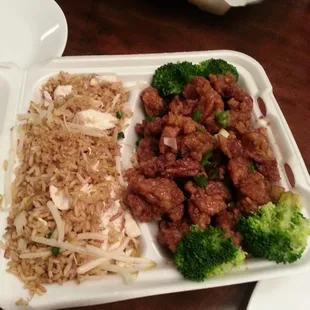 General tso combo with chicken fried rice
