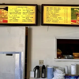 Inside wall menu.