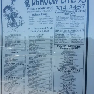 Outside menu