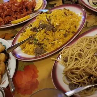 a table full of food