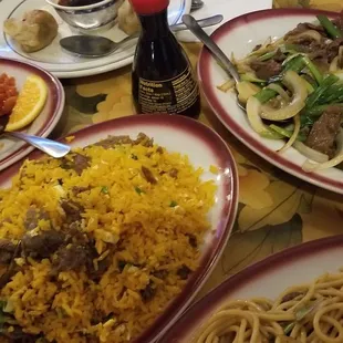 a table full of food