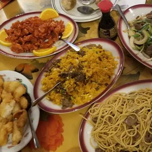 a table full of food