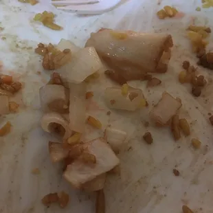 a plate of food left on the table