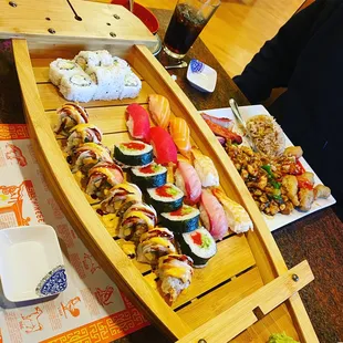 interior, sushi and sashimi