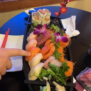 a person holding chopsticks