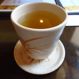 Starting things off with some hot green tea.