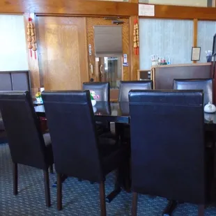 View of the front entry door from our table...