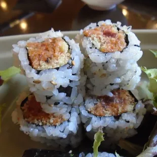 Spicy yellow tail rolls.