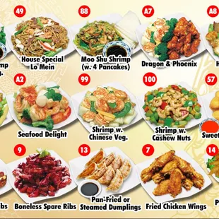 a variety of chinese dishes