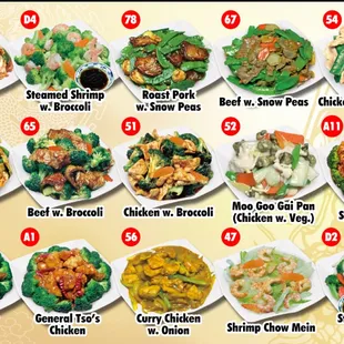 a variety of chinese dishes