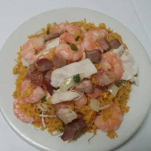 a white plate of food