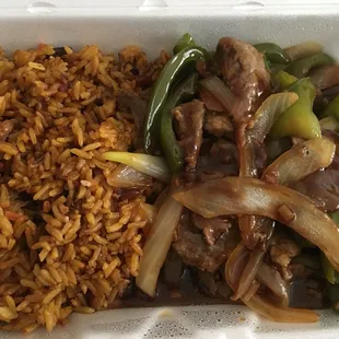 Pepper steak fried rice lunch special $5.95