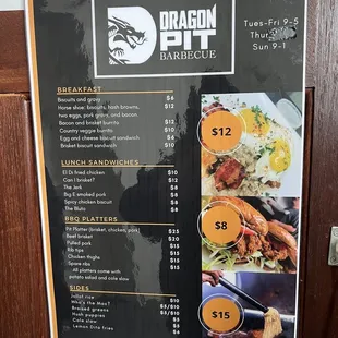 Menu board