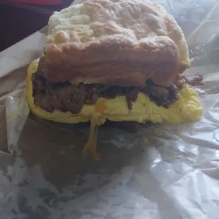 Biscuit Brisket Breakfast Sandwich THE BEST!!!