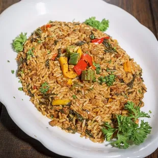 Vegan options available. My vegan Joloff rice! Highly recommended.