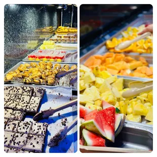 Desserts and fruits