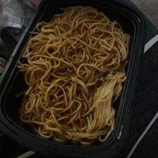 noodles in a plastic container