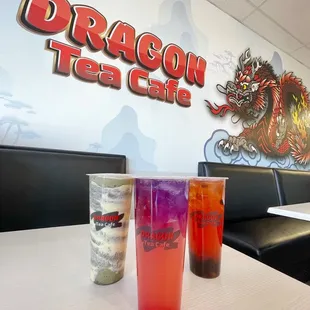 Matcha Lava, Purple Rain, Strawberry Sunset