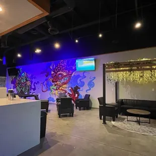the bar and lounge area