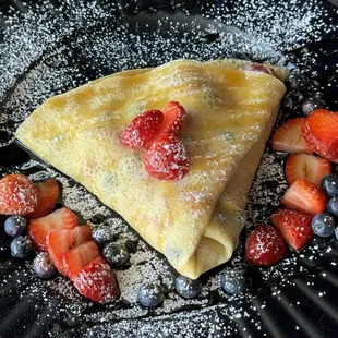 Mixed berry and yogurt crepe