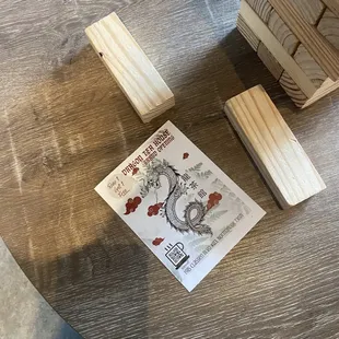 a dragon made of wood blocks
