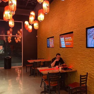 Seating area facing the front entrance